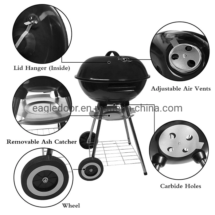 Charcoal Barbecue BBQ Grills Cook Outside Appliance Large Cooking Area Barbecue Smoker Drum Charcoal BBQ Grill Offset Smoker Briinkman Grill
