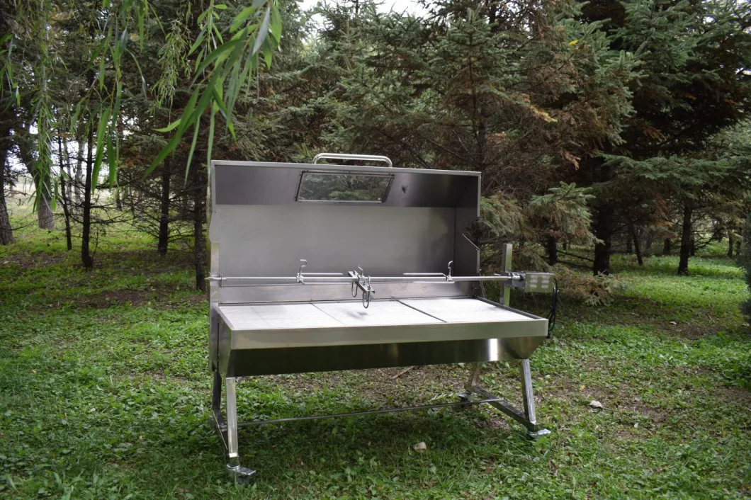 Large Outdoor Stainless Steel BBQ Spit Charcoal Rotisserie Commercial