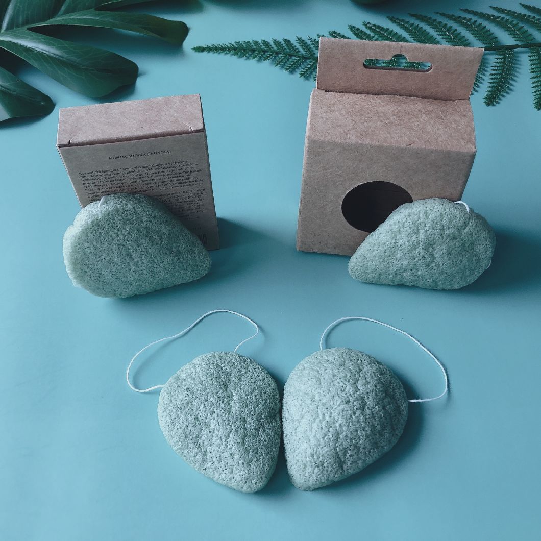 Organic Konjac Sponges Facial Sponges with Premium Activated Bamboo Charcoal to Cleanse Pores
