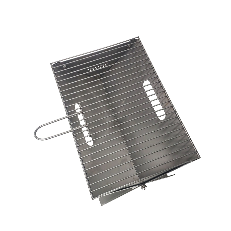 Portable Carbon Steel Folding Cooking BBQ Grill with Grid
