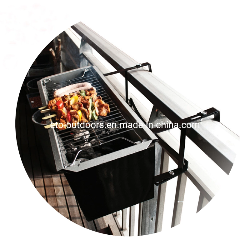 Portable Stainless Steel Balcony Hanging Charcoal Barbecue Grill