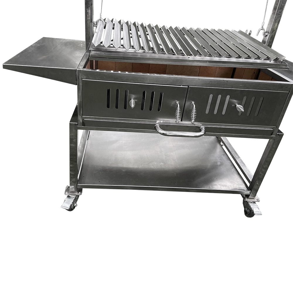 Built in Stainless Steel Outdoor Charcoal BBQ Spit Parrilla Santa Maria Argentine Grill