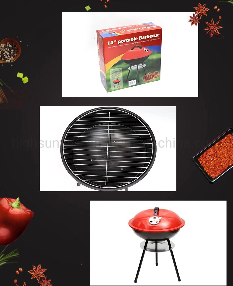 14 Inch Mini Portable Football Barbecue Tabletop Charcoal Ball Soccer Barbeque Grill BBQ