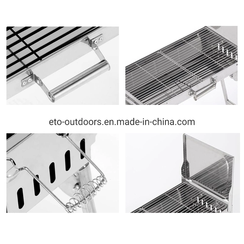 Outdoor Family Series Big Size Stainless Steel Charcoal BBQ Grill with Side Trays