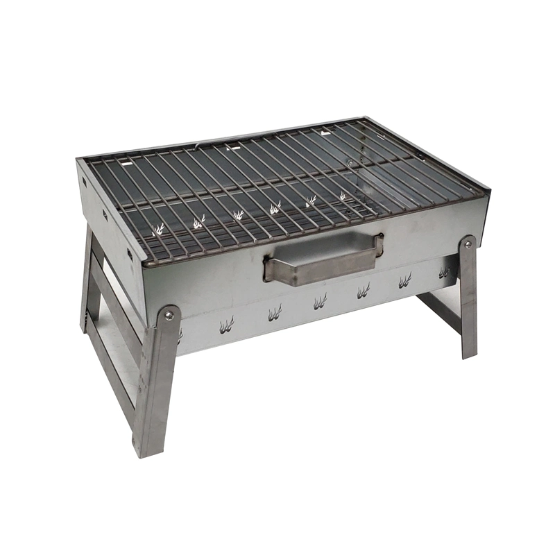 Foldable Portable Square Carbon Steel BBQ Grill with Grid