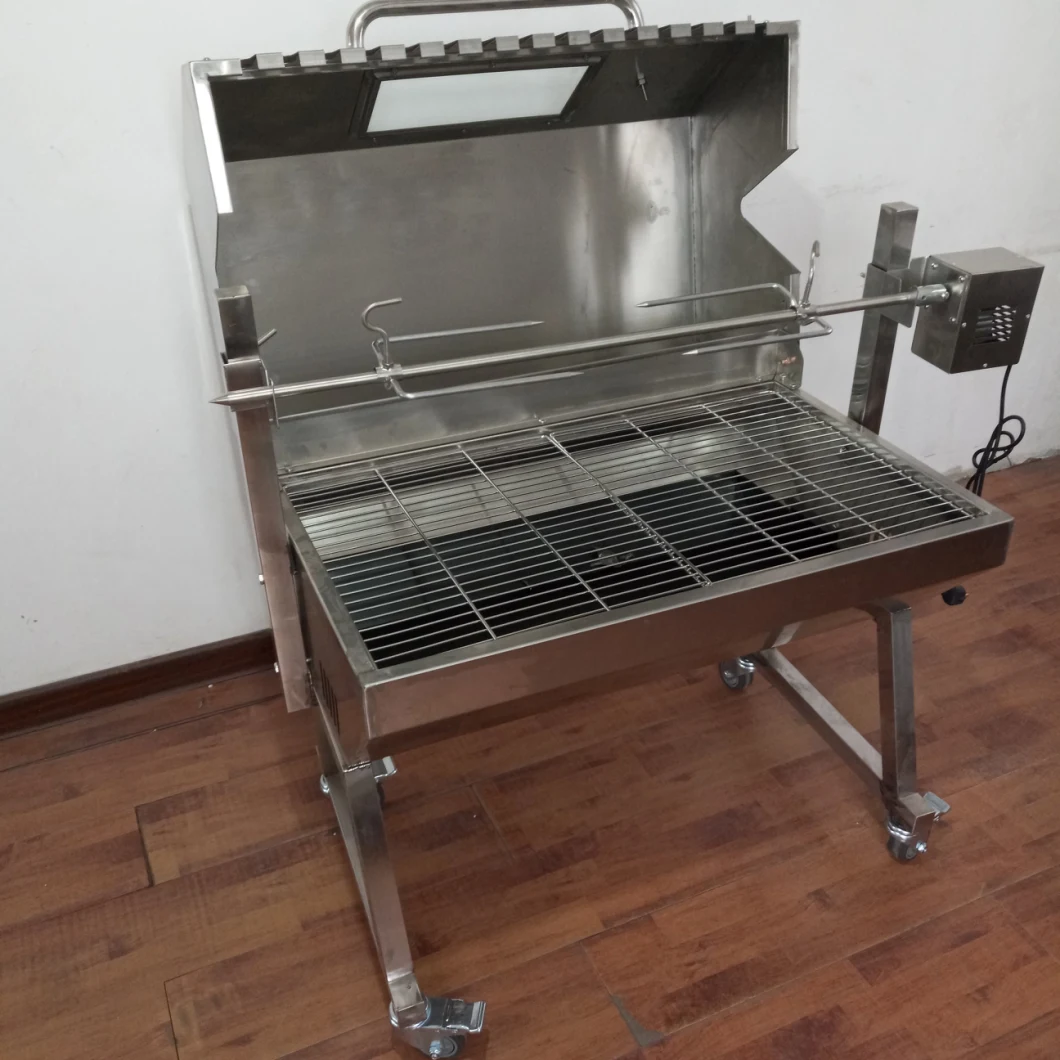 Large Outdoor Stainless Steel BBQ Spit Charcoal Rotisserie Commercial