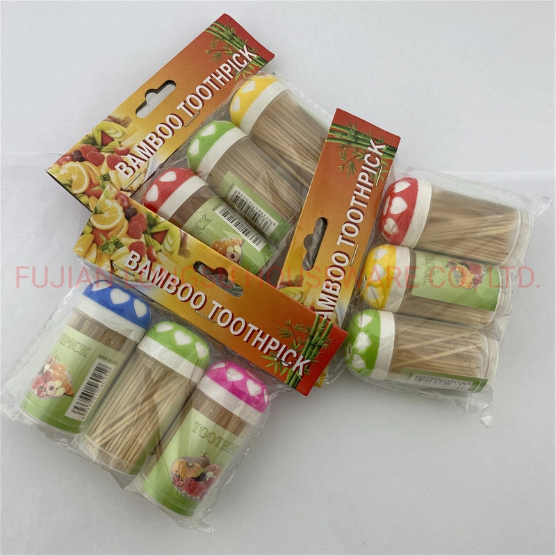Bamboo Double-Sided Toothpicks 100% Bamboo Toothpicks & 100% Bamboo Storage Box Sustainable & Biodegradable