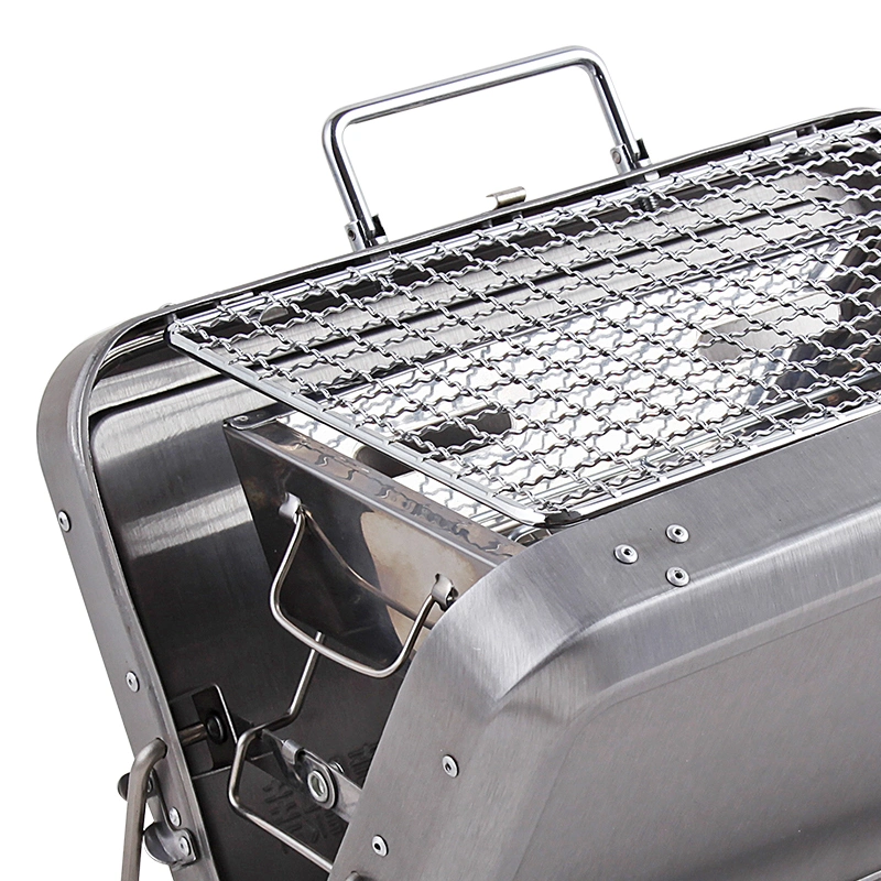 Stainless Steel Suitcase Design Charcoal Foldable Traveling Grill BBQ