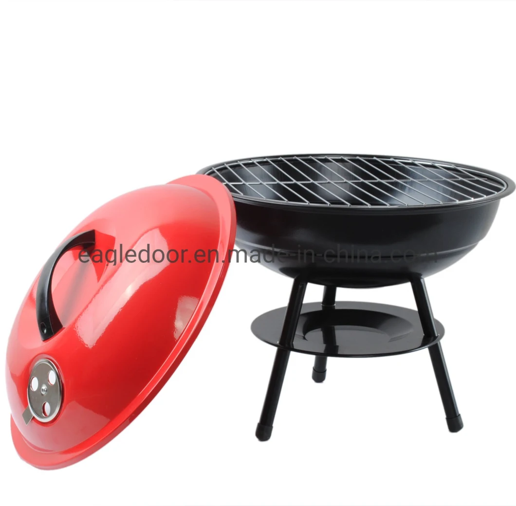 14 Inch Mini BBQ Portable Football Barbecue Tabletop Charcoal Ball Soccer Barbeque Grill