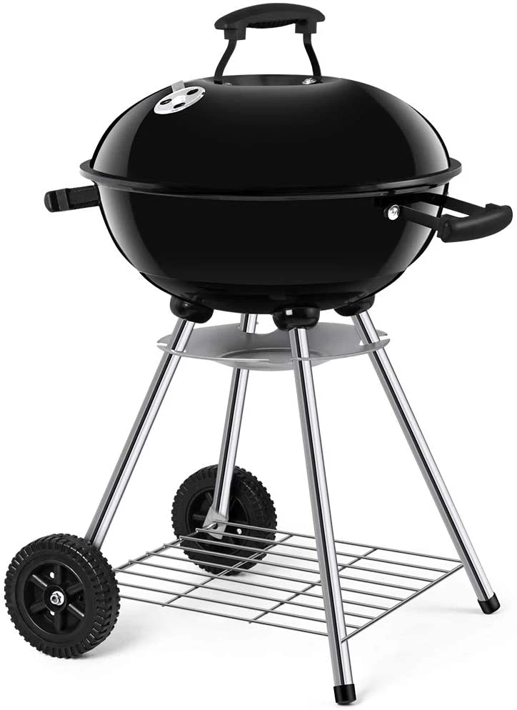 Portable Charcoal Grill for Outdoor 18 Inch Barbecue Grill and Smoker Heat Control Round BBQ Kettle Picnic Patio Backyard Camping Tailgating Steel Cooking