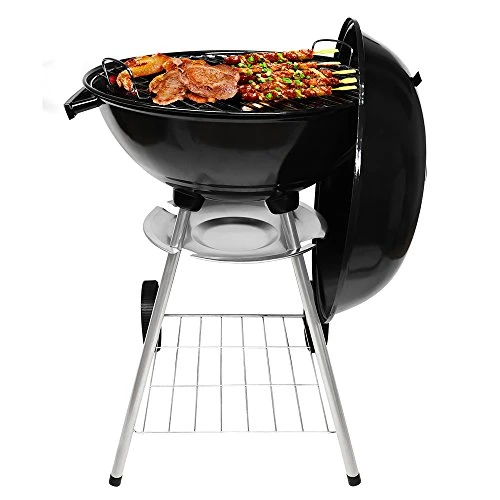 Charcoal Gril, BBQ Outdoor Picnic, Camping, Patio Backyard Cooking, Black Grill