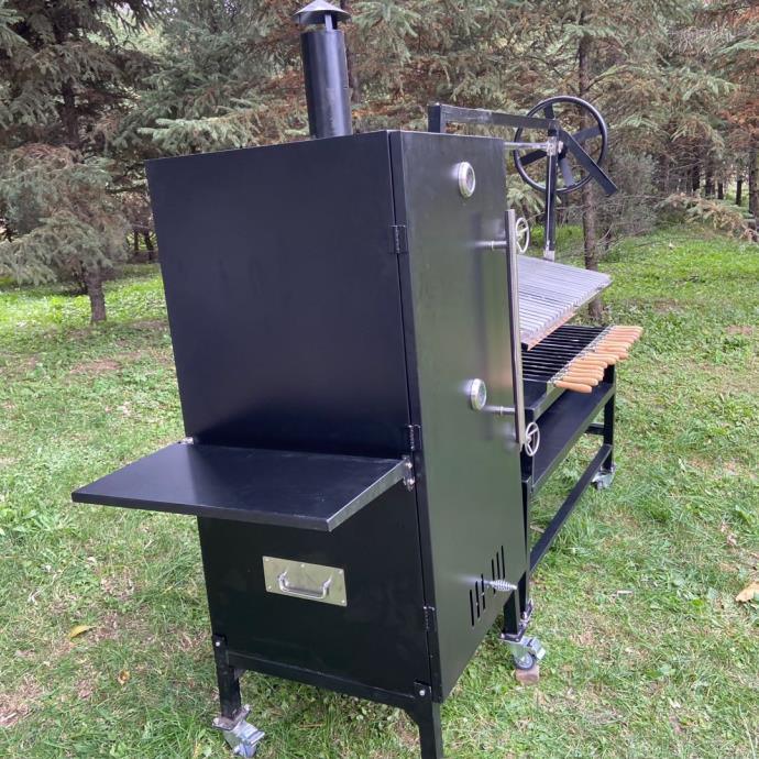 Large Smokeless Charcoal BBQ Kabob Rotisserie Argentine Barbeque Grill Rotisserie Smoker