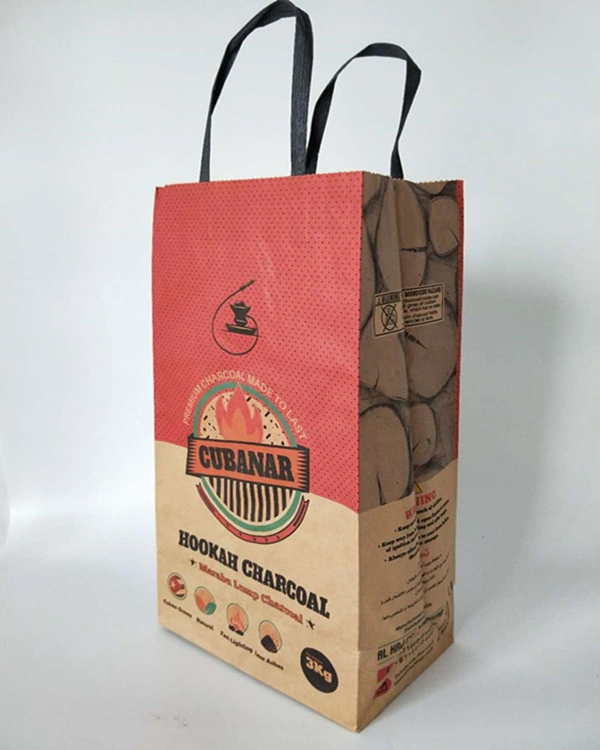 10kg 15kg 20kg Big Large Easy Light Brown Kraft Paper Bag of Lump Hard Wood Charcoal