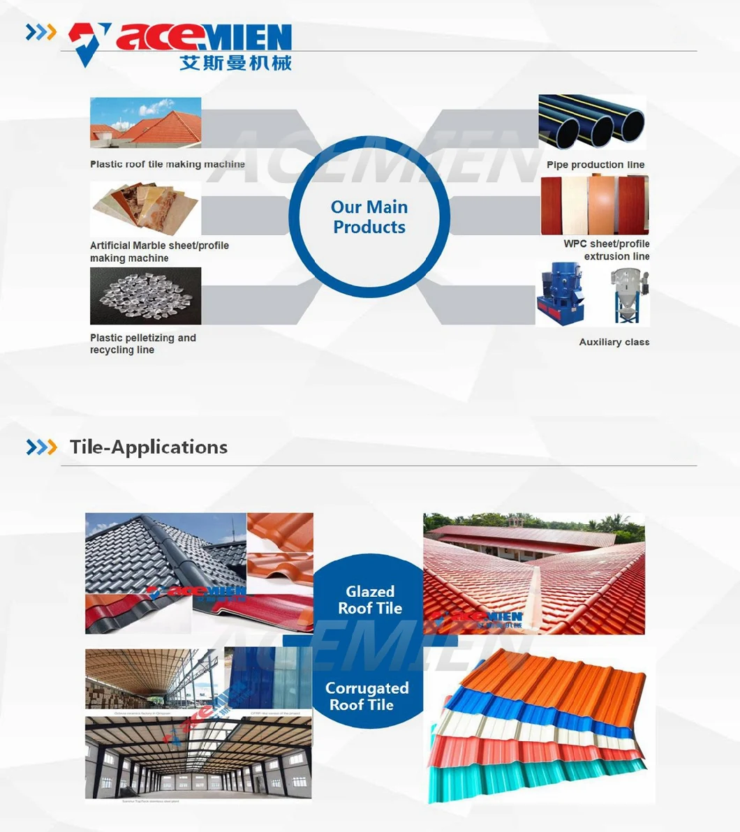 High Efficiency Capacity PVC and ASA Corrugated Glazed Tile Sheet Extrusion Machine