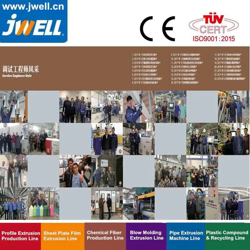 Jwell Machinery Made in China Plastic PVC/HDPE Common Use for Water Drainage Gas Supply Water Supply Pipe Plastic Machine