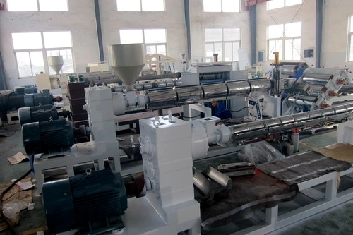 Plastic Sheet Extrusion Machine / Auto Roll Changer Plastic PP/HIPS/PE Sheet Extruder, Oil Hydraulic Winder Plastic Sheet Extruding Machine