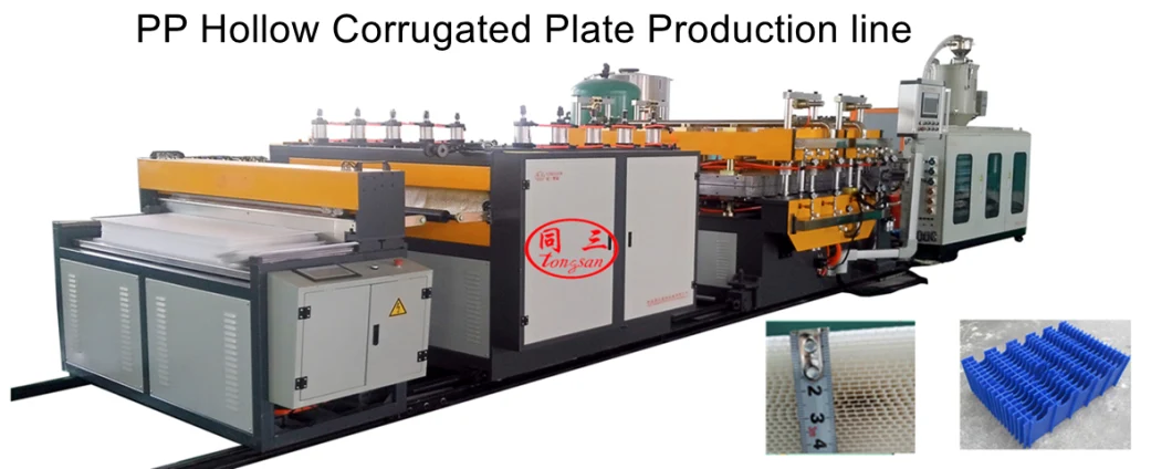 PP PE PC Corrugated Hollow Sheet Extrusion Line for Plastic Packing Box Machine