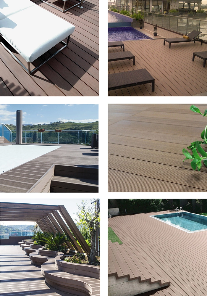Wood Plastic Composite 3D Wood Grain Decking Outdoor Garden WPC Flooring Co-Extrusion Decking Panel