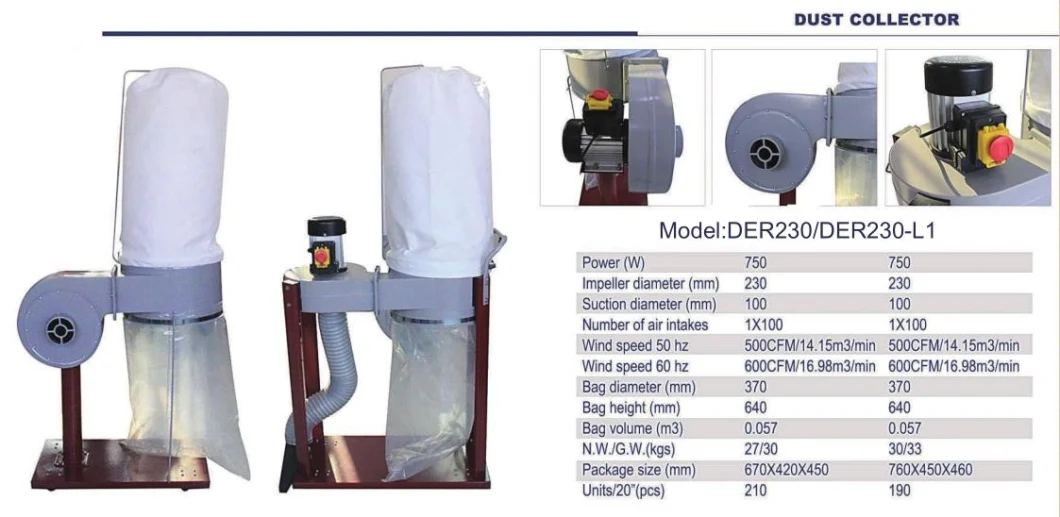 Industrial Cyclone Wood Dust Collector for Wood Working Machine