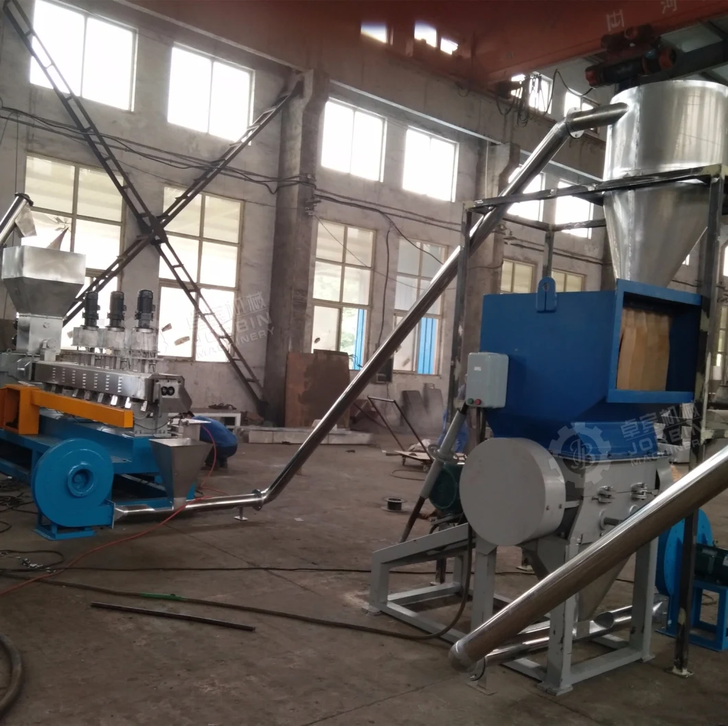 Plastic PP PE PVC Compounding with Wood Two Screw Extrusion Plant with Hot Die Cutter