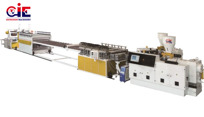PVC WPC Spc Plastic Vinyl Flooring Tile Sheet Plate Board Production Extrusion Line Extruder Making Machine