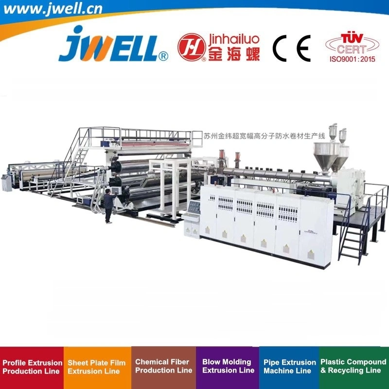Jwell Tpo PVC HDPE CPE Apf-C EVA Evb Evc Membrane Sheet Extrusion PE Geomembrane Sheet Extruder Machine