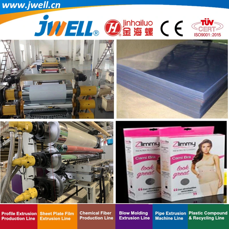 Jwell-Jwell-PVC Plastic Rigid Transparent Sheet Thickness 0.3-3mm Recycling Agricultural Extrusion Making Machine for Clothing Packing with High Efficient