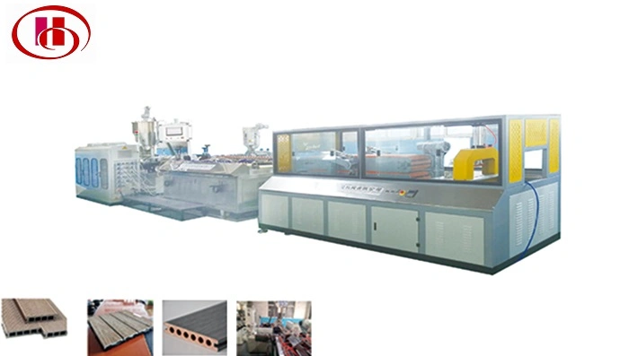 Sjms-65/132-Plastic Profile Making Machine/Co-Extrusion Colorful PP/PE WPC Decking Machine/Decking Machine/Wood-Plastic Extruder From Qingdao