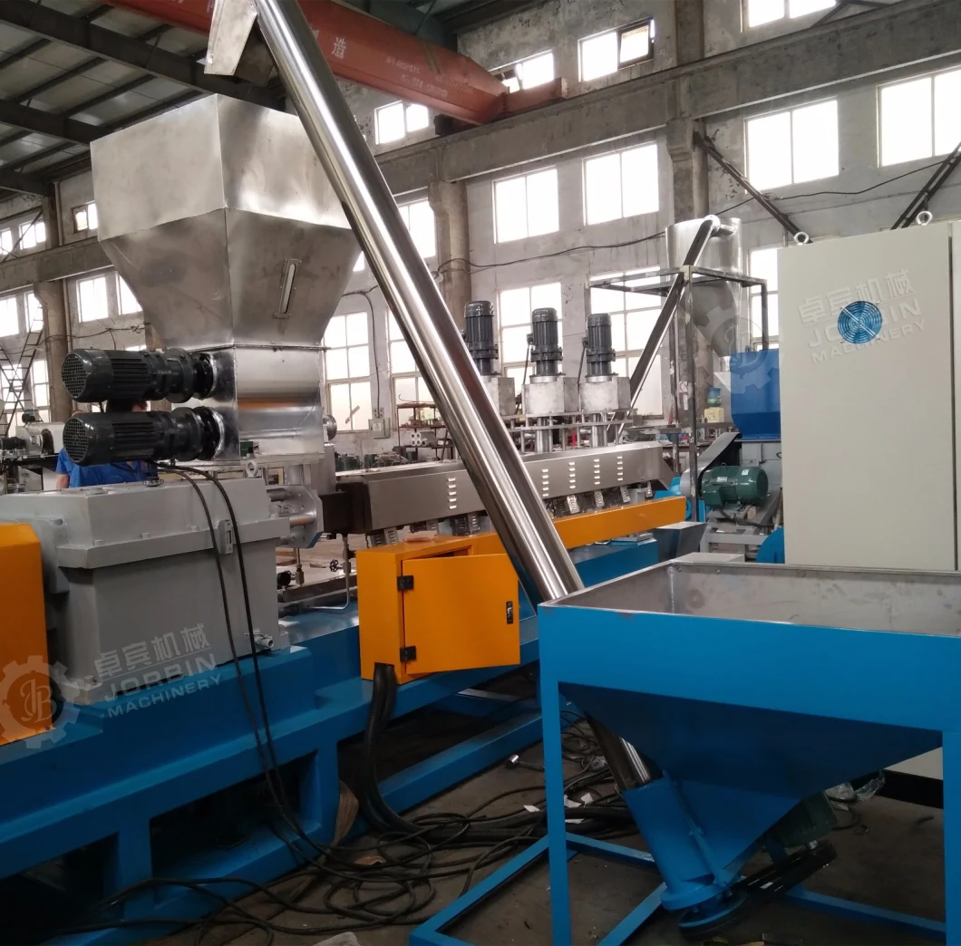 Plastic PP PE PVC Compounding with Wood Two Screw Extrusion Plant with Hot Die Cutter