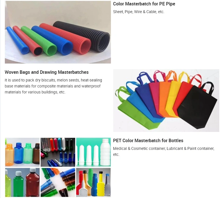 Injection Bottle Blow Molding Pipe Extrusion ABS/Pet/PE/PP Color Masterbatch