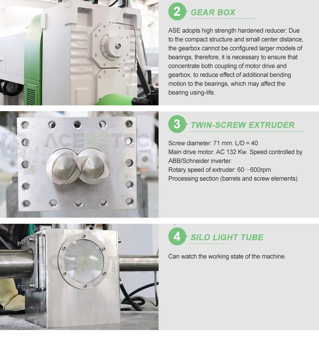 Ate PP PE ABS Compounding Machine Recycle Plastic Pelletizing Machine