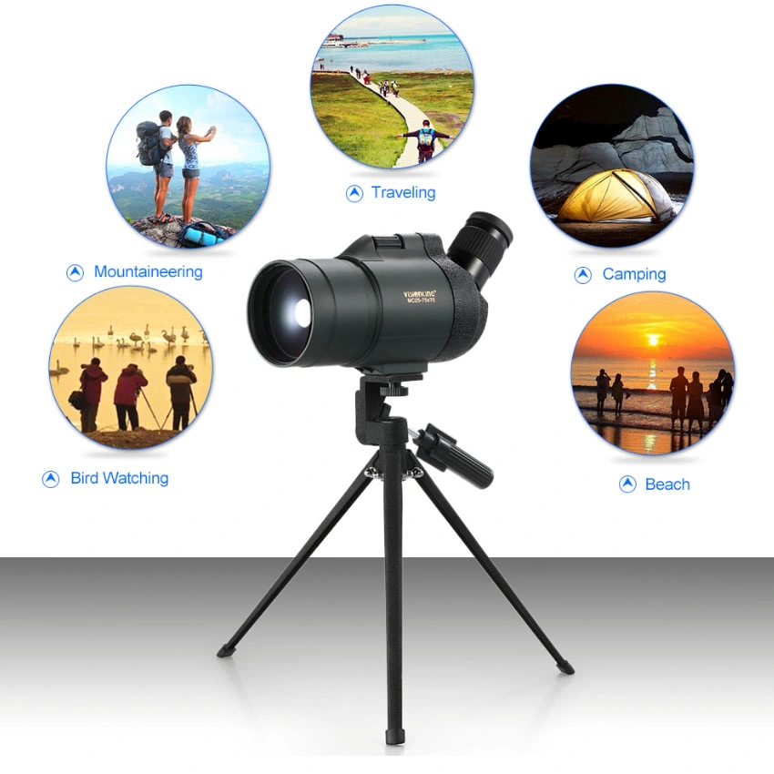Visionking 25-75X70 Mak Hunting Spotting Scope Waterproof Bak4 Monocular Guide Scope for Birdwatching/Golf with Tripod
