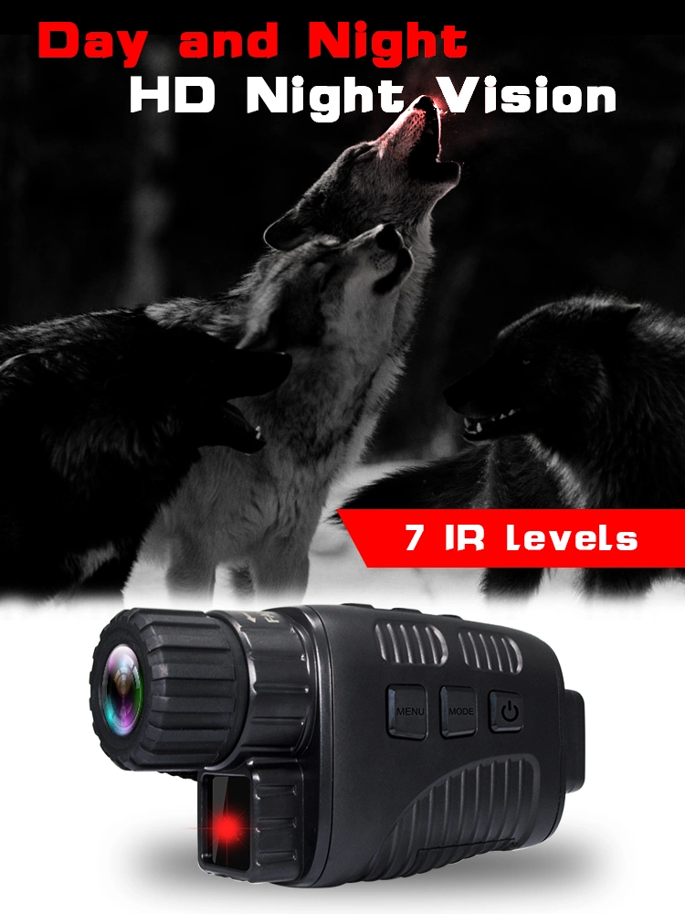 Night Vision Monocular Telescope Infrared Camera Records for Hunting Wildlife