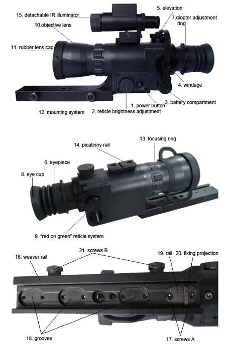 Perfect Deer Hunting Airsoft Super Gen 1 Reticle Sight Infrared IR Illumination Night Vision Rifle Scope