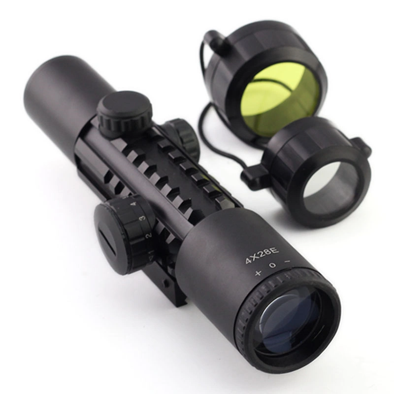 Optics 4X28e W/20mm Weave Rail Illuminated Spotting Rifle Scope