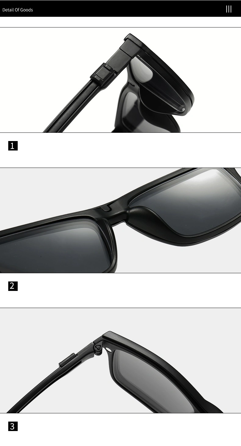 2020 Super Hot Eyewear Magnetic 5 PCS Polarized Clip-on Sunglasses Plastic Frame Eyeglasses for Night Driving