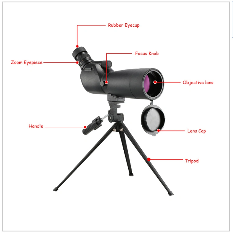 20-60X60 HD Spotting Scope with Tripod, Carrying Bag and Scope Phone Adapter - Bak4 Telescope for Target Shooting Hunting Bird Watching Wildlife Scenery
