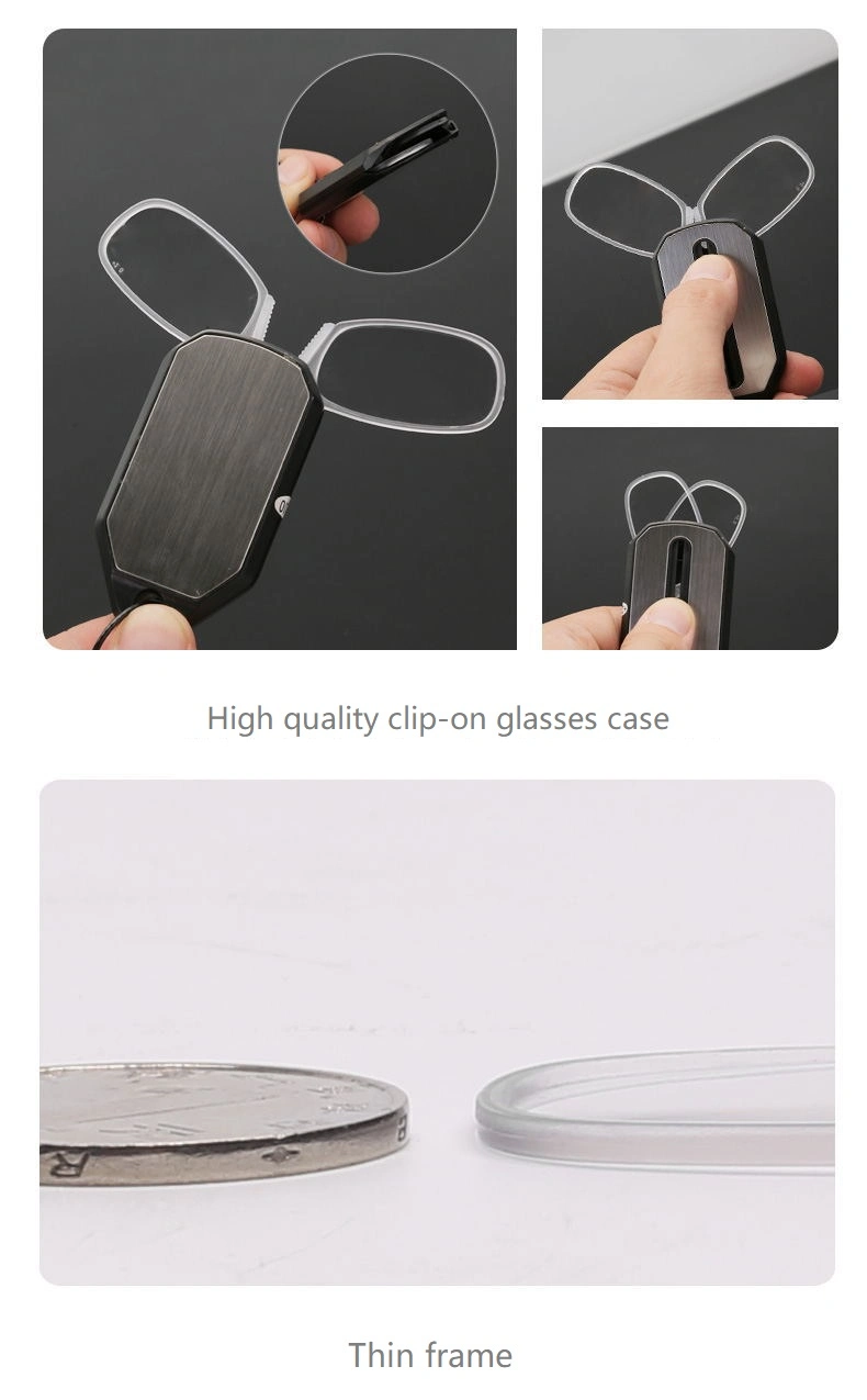 New Portable Mini Reading Glasses Key Ring Clip Nose Reading Glasses Card-Type Old Reading Glasses