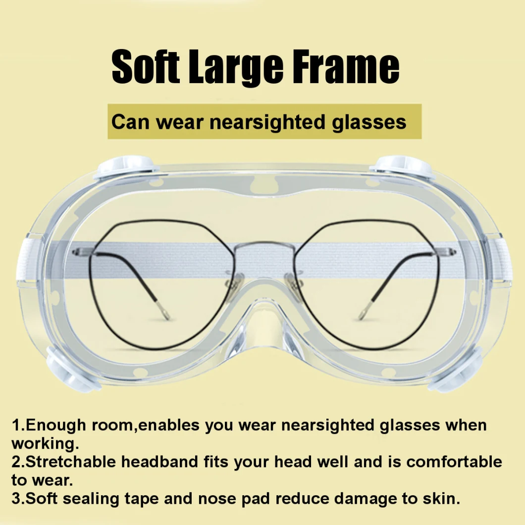 Protective Safety Goggles Wide Vision Disposable Indirect Vent Prevent