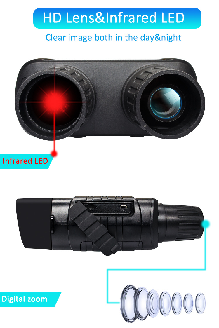 Widescreen Digital Night Vision Infrared Binoculars with Camera
