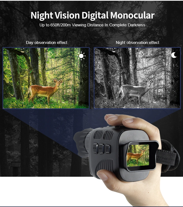 4X Digital Zoom Infrared Night Vision Goggles Handheld Monocular Telescope for Outdoor Day and Night Observation