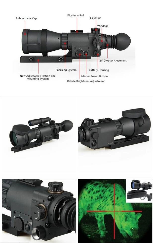 Military Tactical Hunting Super Gen 1+ Nv390r Gun Reticle Sight Night Vision Rifle Scope