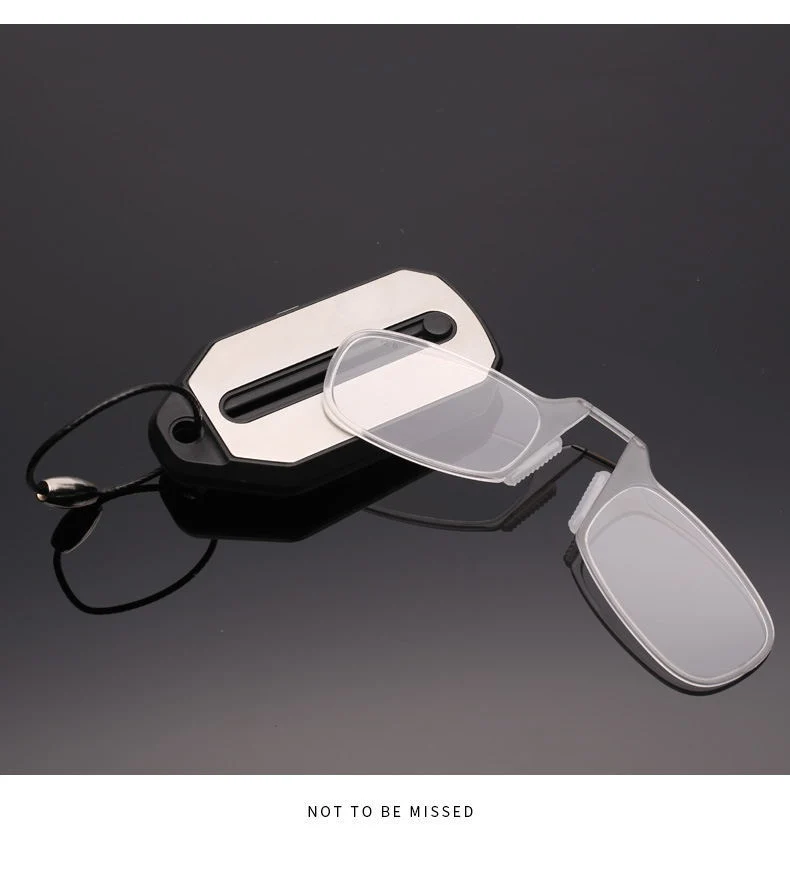 New Portable Mini Reading Glasses Key Ring Clip Nose Reading Glasses Card-Type Old Reading Glasses