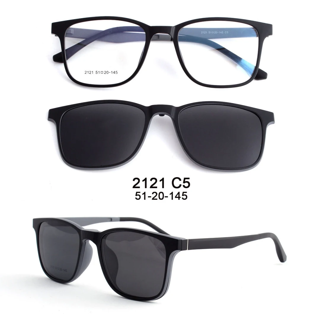 Gl2121 Magnetic 5 in 1 Polarized Glasses Clip on Sunglasses