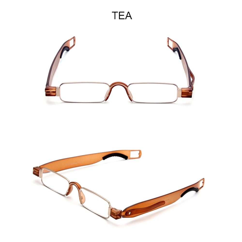 Presbyopic Glasses Plastic Reading Glasses 360 Degree Rotation Foldable Men Reading Glasses with Case