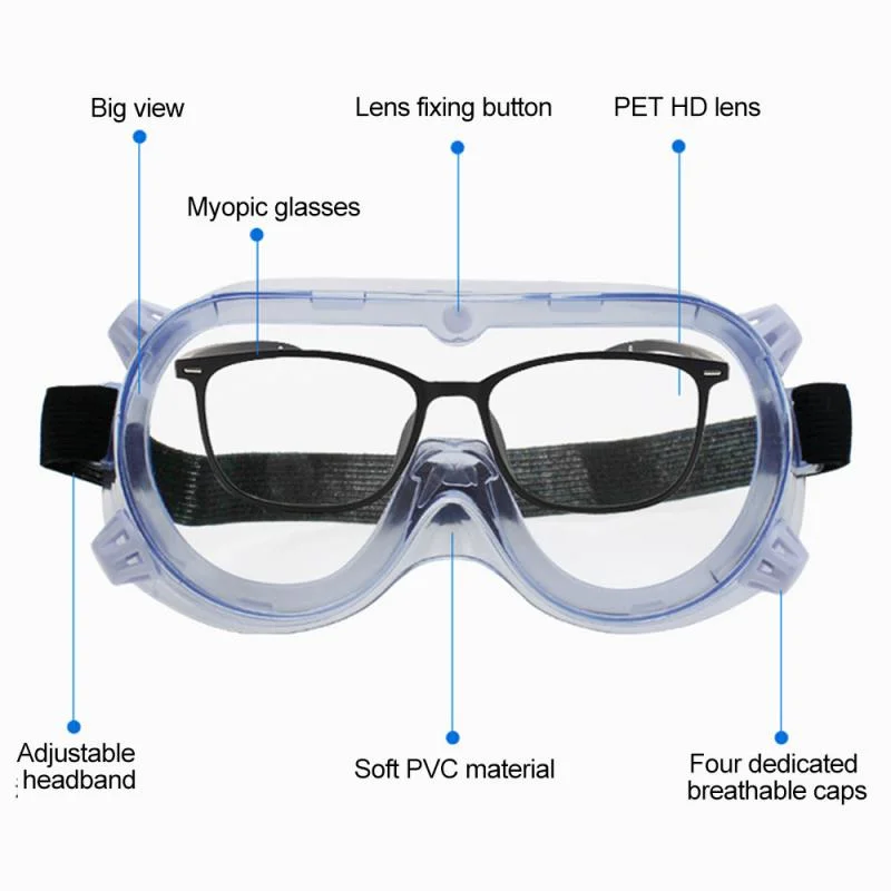 Safety Goggles Glasses Transparent Dust-Proof Glasses Laboratory Dental Glasses Splash Eye Protection Anti-Wind Glasses