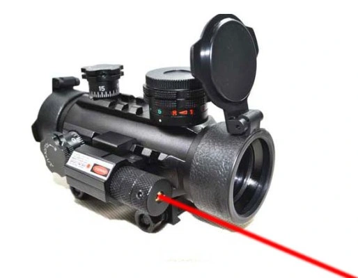 Tactical 1X30 Red Green DOT Sight Rifle Scope with Red Laser Sight for Airsoft