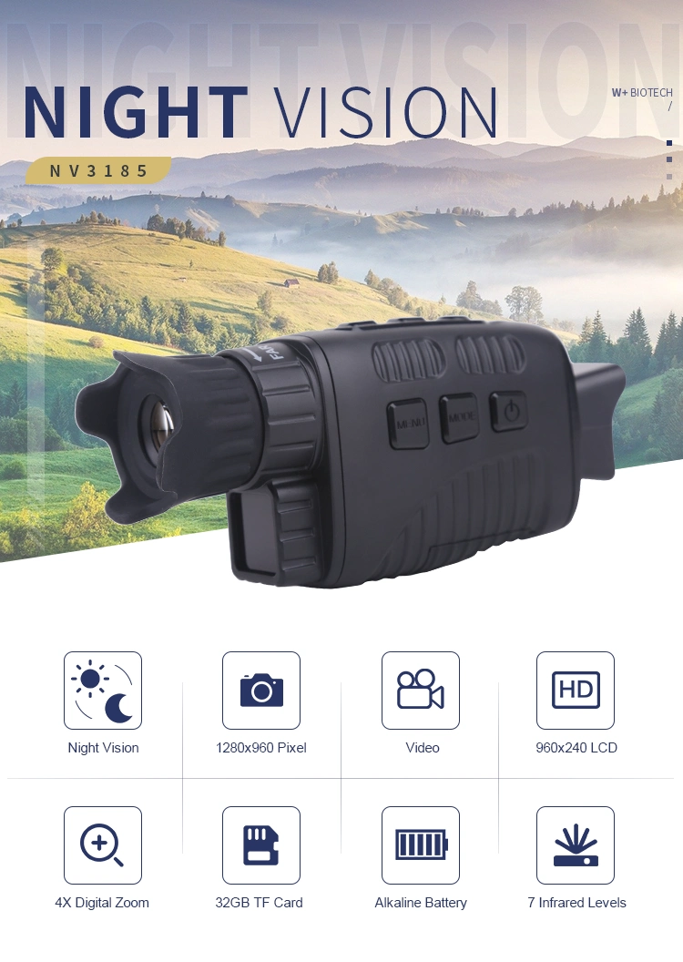 Infrared Night Vision Monocular Digital Telescope Zoom X4 HD Night Vision Scope for Outing Observation