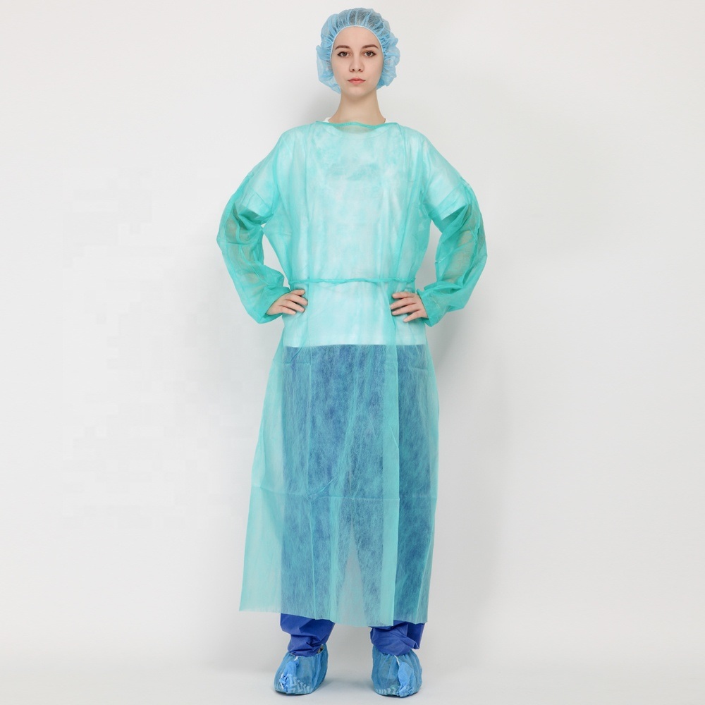 Non-Sterile Coating Reinforced Level 3/4 SMS/SMMS 35g PP+PE Isolation Gown Sterile