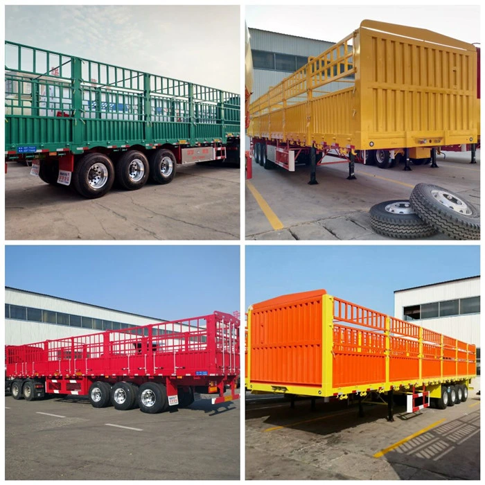 Tri Axle Stake/Fence Cargo Truck Semi Trailers for Cattle/Sheep/Pig Tranport